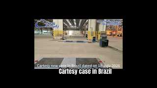 Trường hợp mới của Cartesy ở Brazil với máy thử trượt bên máy thử phanh con lăn máy thử đồng hồ tốc độ