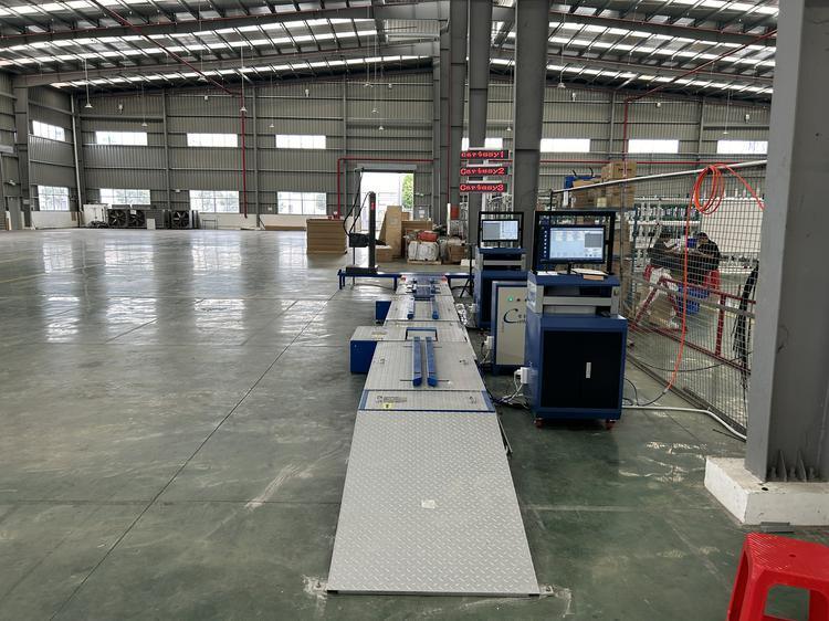 Cartesykj deliver to VN 2-wheeled Motorcycles Centralized Testing Line Include Brake Force Axle Load Speedometer Clamping Wheel Alignment Headlight Tester Noise Meter