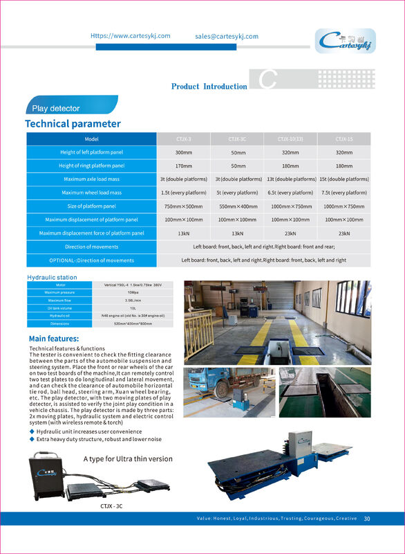 Cartesykj CTJX-3C  Máy dò độ rơ xe siêu mỏng cấu hình thấp, Máy dò độ rơ khớp nối, Thiết bị kiểm tra xe hơi cho ô tô