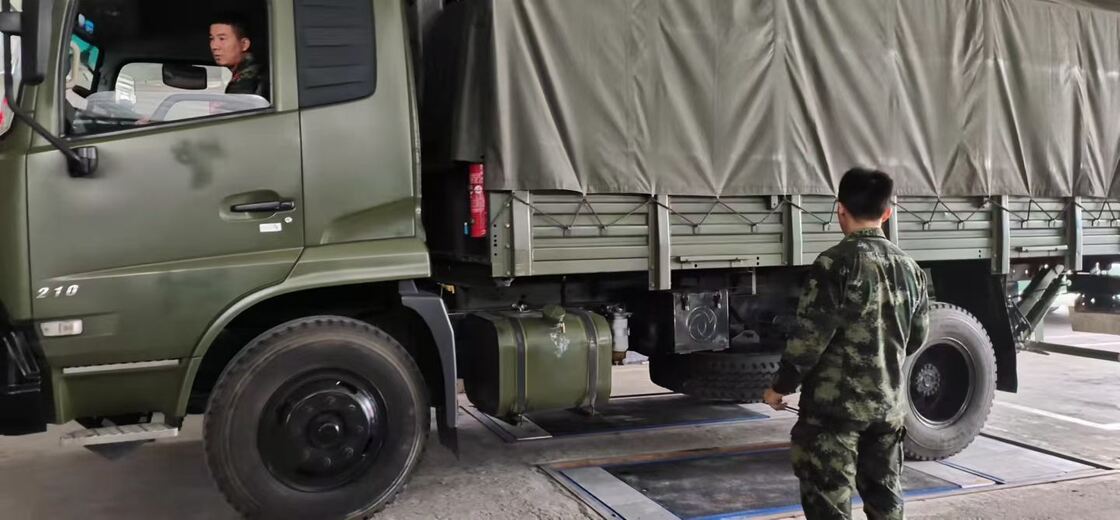 Cartesykj Máy kiểm tra phanh phẳng sang trọng 3T 10T 15T Thiết bị kiểm tra xe Làn kiểm tra xe 2CTHPB-13 với hệ thống treo trượt bên, máy kiểm tra tải trọng trục