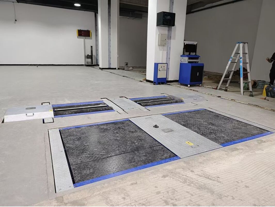 Cartesy xe tải đường thử nghiệm cho xưởng sửa chữa ô tô Trình thử lực phanh cuộn với trục tải hai tấm bên trượt thử nghiệm 10T công suất